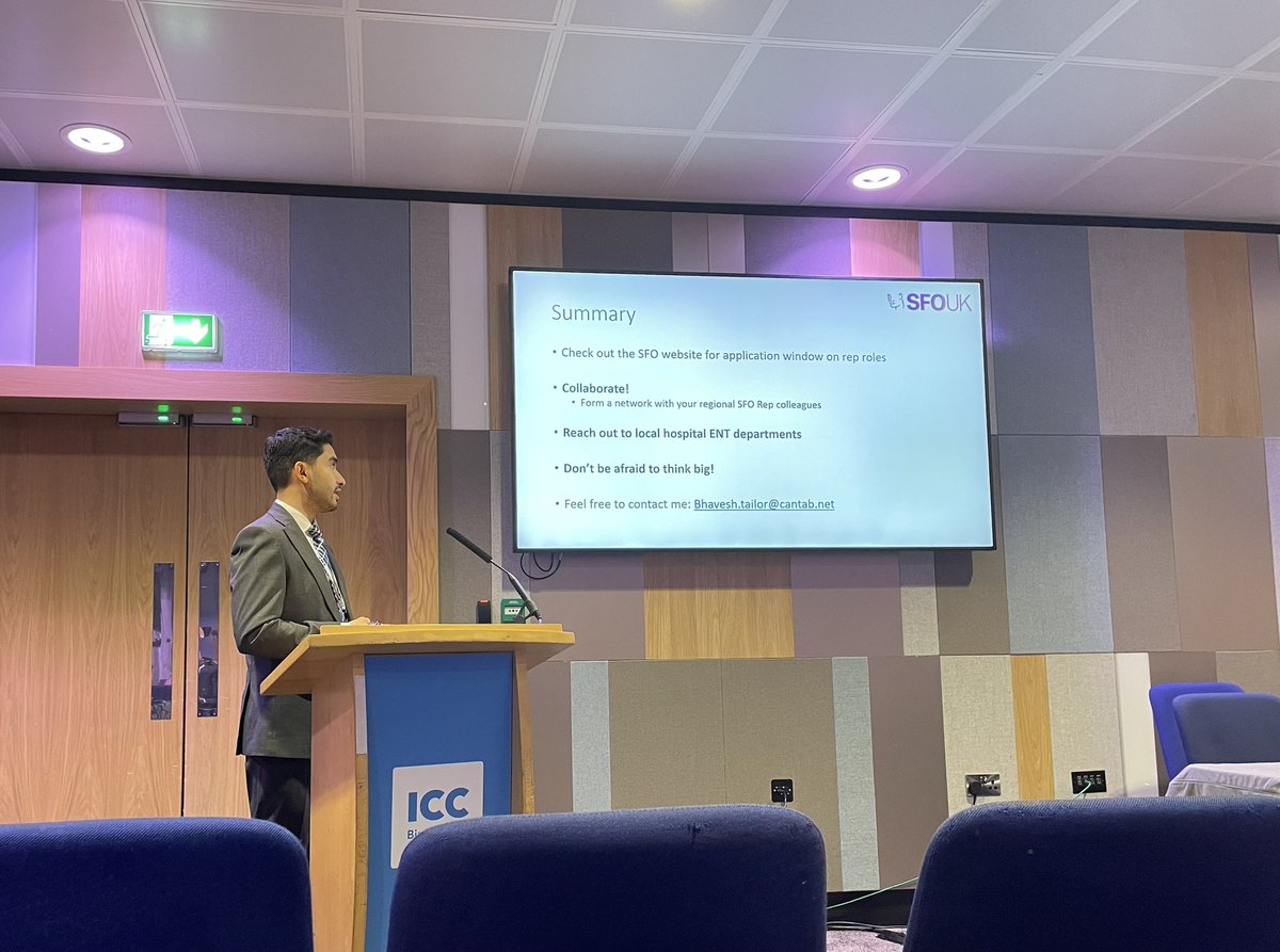 SFO-UK (@sfo_entuk) on Twitter photo Next up is <a href="/bhaveshvtailor/">Bhavesh Tailor</a> with his talk about his experience as SFO rep for an impressive 5 years and tips for getting involved! 🫱🏽🫲🏻 #BACO2023 #SFOUK Next up is <a href="/bhaveshvtailor/">Bhavesh Tailor</a> with his talk about his experience as SFO rep for an impressive 5 years and tips for getting involved! 🫱🏽🫲🏻 #BACO2023 #SFOUK