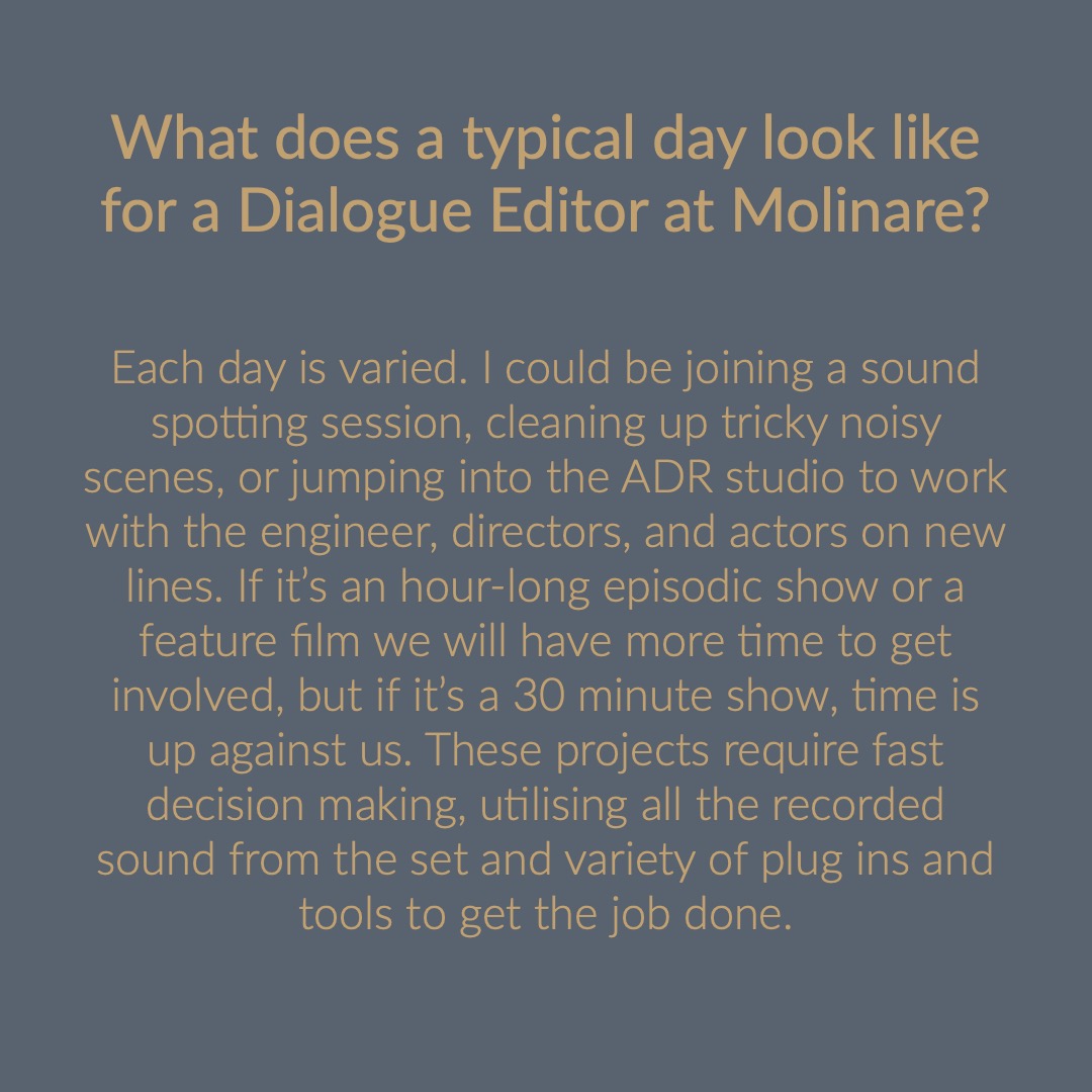 molinarepost's tweet photo. Meet Eddie, one of our Dialogue Editors known for his work on Killing Eve, Silent Witness, and God of War: Ragnarok!
What's going on in the world of Dialogue Editing? Find out from the mouth of one of our #Audio experts...
#DialogueEditing #PostProduction #Dialogue #Sound https://t.co/pN9PNFuUcM