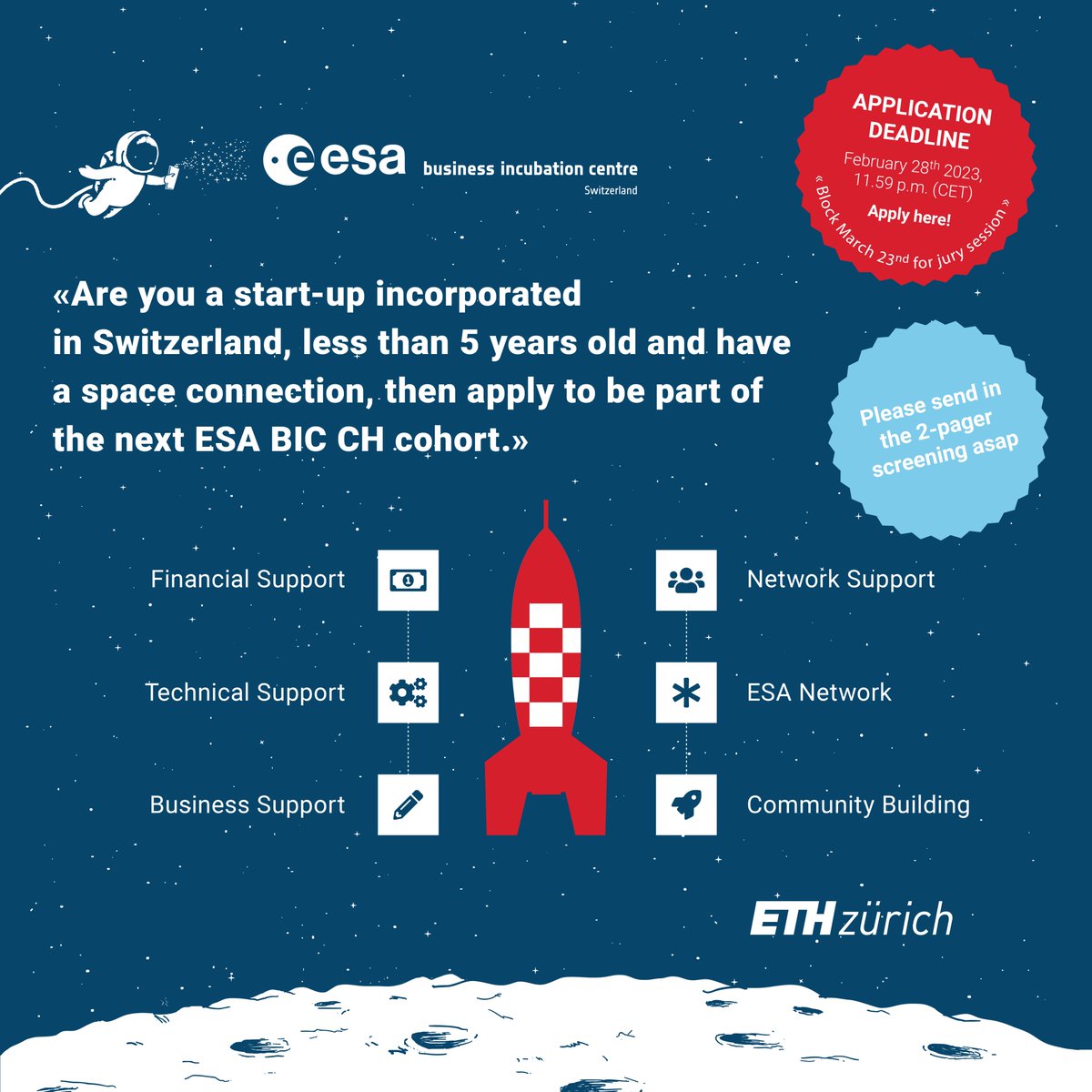 esaBICch's tweet photo. Does your #startup want to benefit from business &amp; technical support, up to 200k EUR financial support &amp; access to an extensive #network? Then you should apply now and send us your preliminary 2-pager screening! https://t.co/nCDnDVM679 @venturekick @startuptickerCH https://t.co/cCiH6AizHO