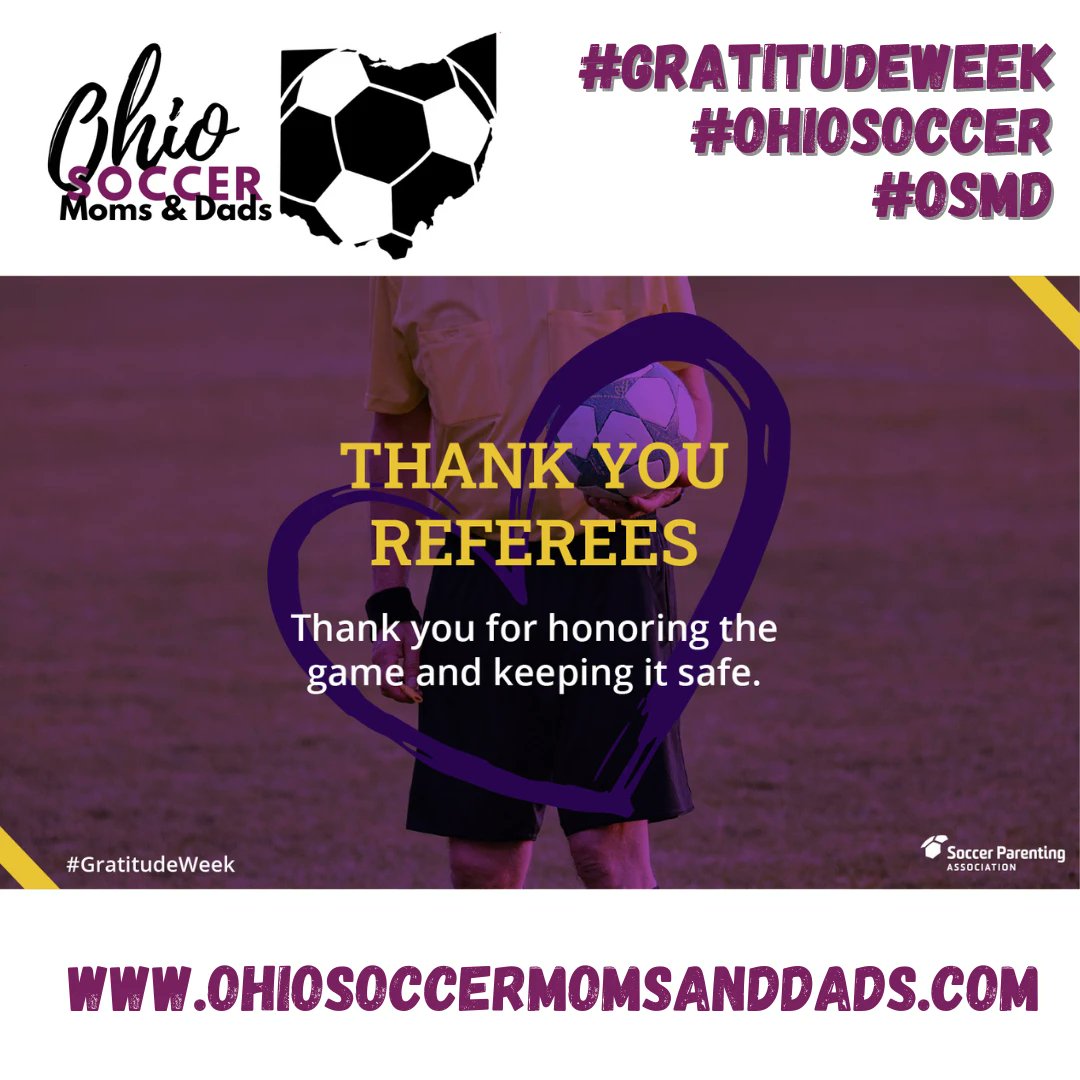 Thank you referees for always putting the game first. You make sure we can play with passion and integrity - no easy feat! Your commitment to keeping us safe and honoring the game is something we all appreciate. #HonorTheGame #PassionAndIntegrity #gratitudeweek #ohiosoccer #OSMD