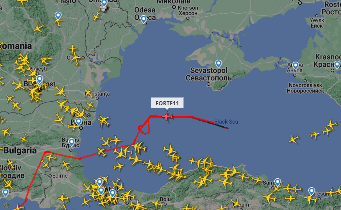 #USAF RQ-4B Global Hawk at Black Sea again 
#FORTE11 #Ukraine #Russia #UkraineRussiaWar