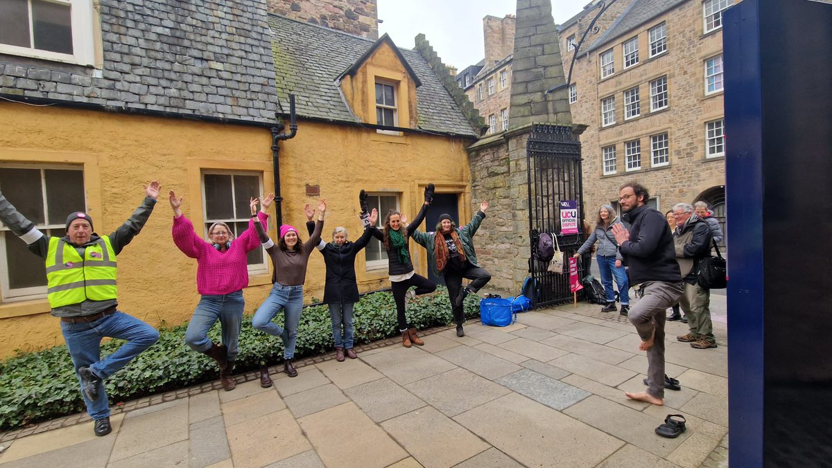 Great teach out this morning. Yoga means union: union of mind and body and UCU and it’s members. Even more ready for the fight. @ucu @ucuedinburgh #ucuRSING