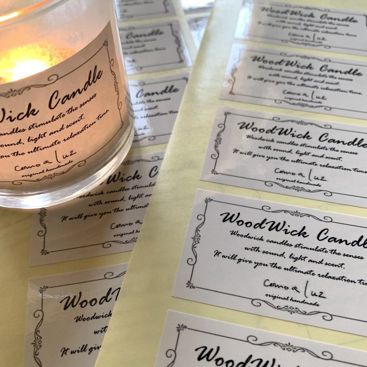 comoaluz's tweet image. 今月は、
灯すとパチパチ音がする、
木芯を使ったWood Wick Candle
の発売を予定しています。

#handmadecandle