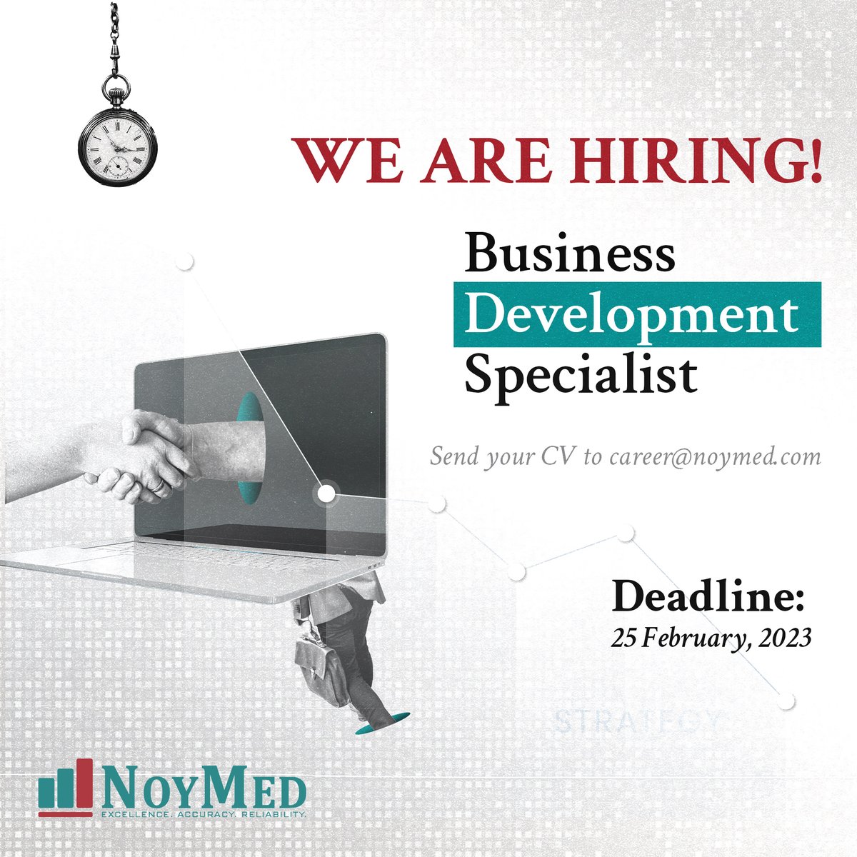 noymed_cro's tweet photo. Business Development Specialists in Armenia, Apply Now to join our team!

For more information, the Job Description and the Requirements for the role please follow the link: https://t.co/w7iQBetrrw

Application deadline: February 25, 2023

#businessdeveloper #NoyMed  #openvacancy https://t.co/HS8ziH1A2t