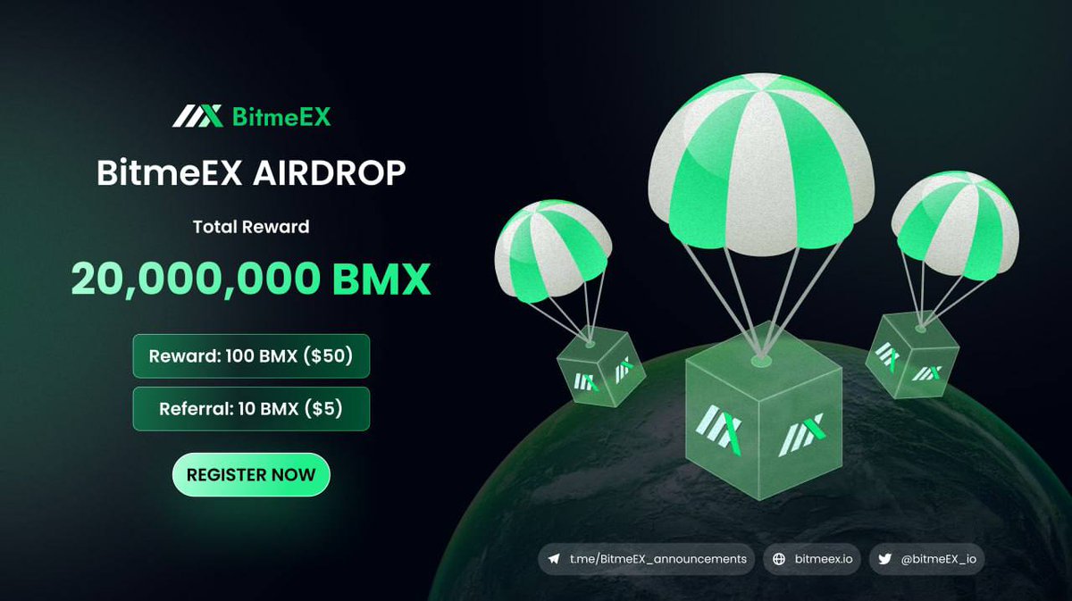 AirdropStario's tweet photo. 💧 Bitme Exchange Airdrop 💧

🏆 Task:         ➕    100 BMX (~$50)

👨‍👩‍👧 Referral:   ➕   10 BMX (~$5)

🔛 Airdrop Link &amp; Information: https://t.co/VfvsfYtZfM

#cryptocurrency #Airdrop #BSC #Bitcoin #USDT #BitmeExchange #BMX #Airdropstario https://t.co/1csMNPxQ1W