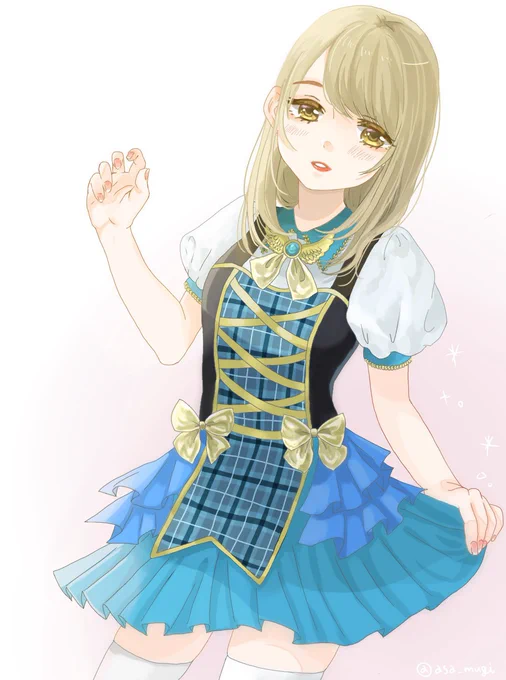 加入当初に描いた2枚と最近の2枚りあちゃんの好きなところが増える度に、絵の印象が少しずつ変わっていったのが分かるね(自分だけ)①2021年4月  ②2021年5月③2022年12月  ④2023年2月 