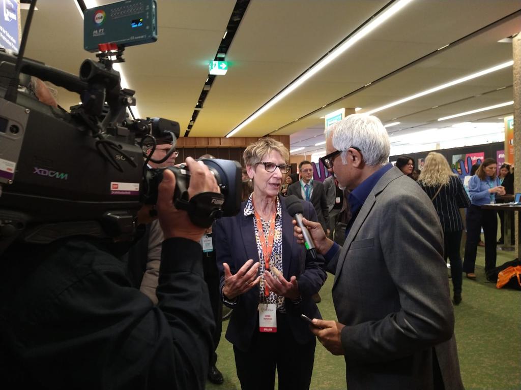 eduint's tweet photo. Education International's delegation led by our President, Susan Hopgood, is at @EduCannotWait High-Level Financing Conference, making sure teachers' voice is heard loud and clear:

📢Without teachers, there is no quality education. 

#TeachersCannotWait
https://t.co/D18Vlx9bOj https://t.co/4NURBWvS2A