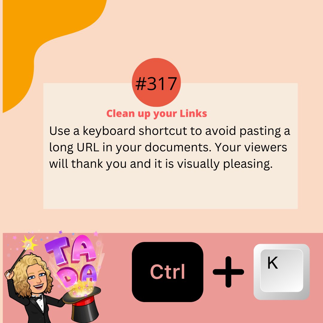 MrsMagyar's tweet image. #MagyarsMagicalTechTips #317 insert a tidy #Hyperlink using #KeyboardShortcuts to create a cleaned up document and avoid pasting a rather long URL. #keyboard #shortcut #hyperlinks