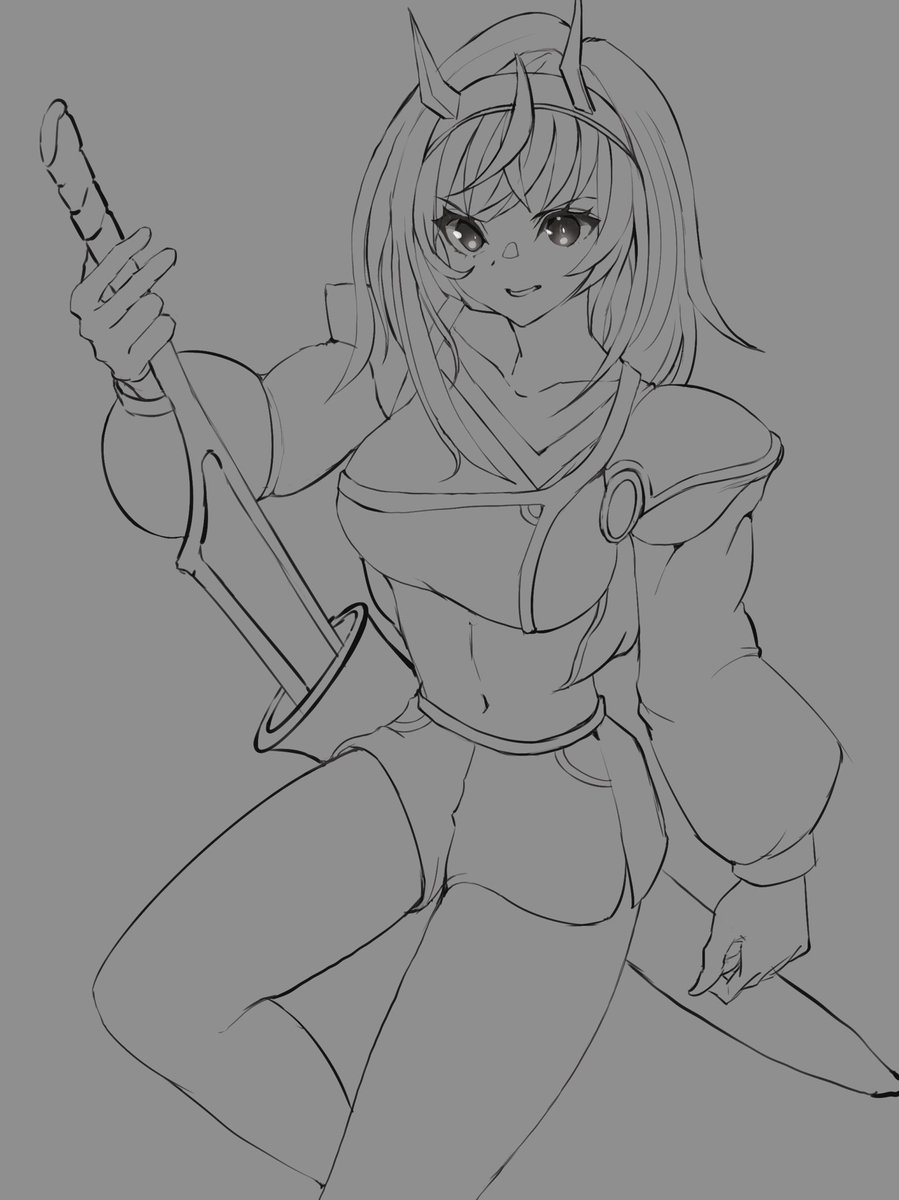 WIP
1、陰影加筆
2、ラフ
3、線画
4、ベース 