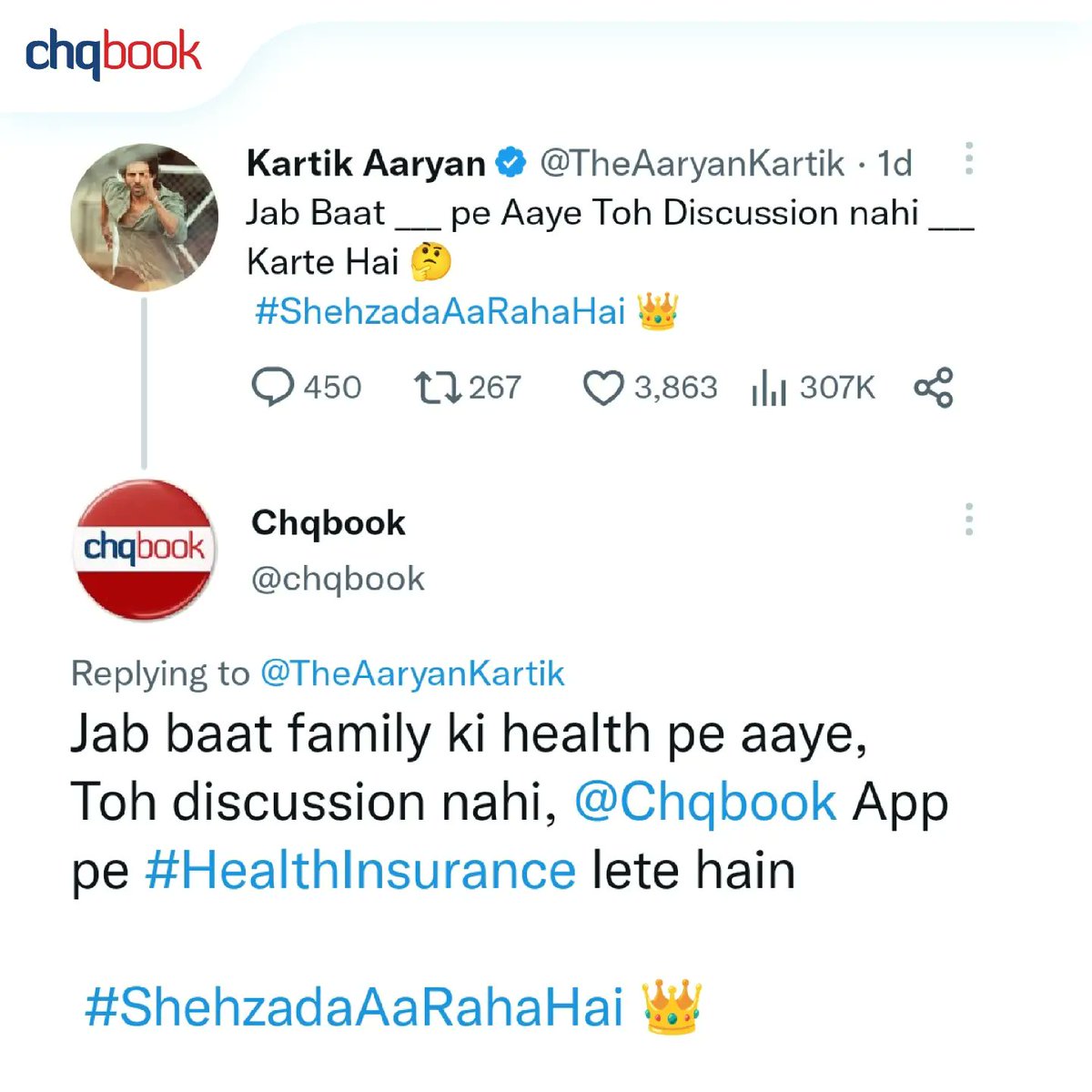 Jab baat business ke finance pe aaye
Toh discussion nahi @Chqbook App par bharosa karte hai

#ShehzadaAaRahaHai 👑
#neobank #banking #lending #insurance #fintech #SmallBusiness #smallbusinessowners #startup #india #AtmaNirbharBharat
