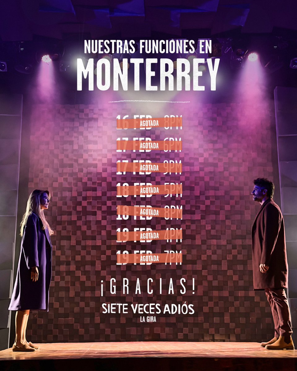 ¡HOLA MONTERREY! Aún no damos nuestra primera función y las SIETE funciones ya están AGOTADAS. No tenemos forma de agradecerles. Los amamos. 😍😍😍 #sietevecesadios #teatro #gira2023