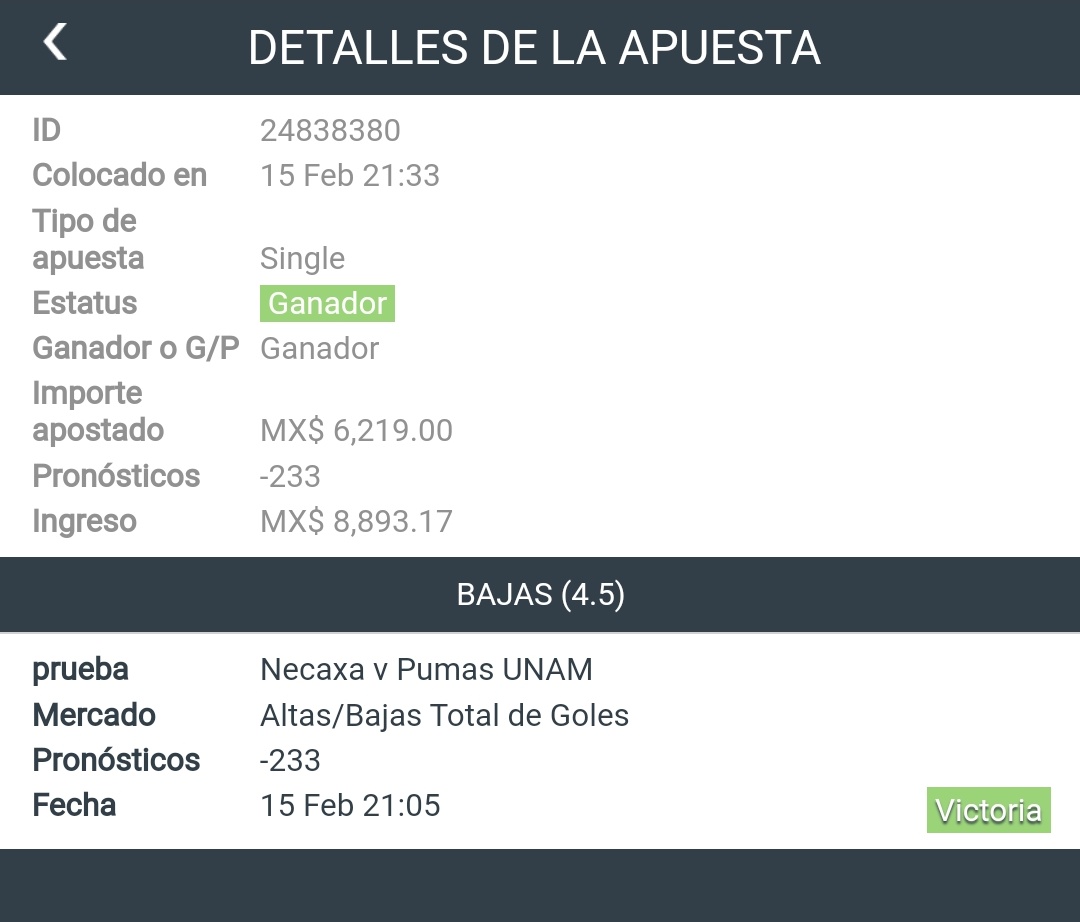 ImMonkeyPicks's tweet photo. Resumen del día de ayer 💸🫰

Salimos $13,893 mxn arriba con puras jugadas seguras. Seguimos sumando!🤑

Hoy continúa la actividad deportiva.

A seguir ganando! https://t.co/P1aKmRrSfe
