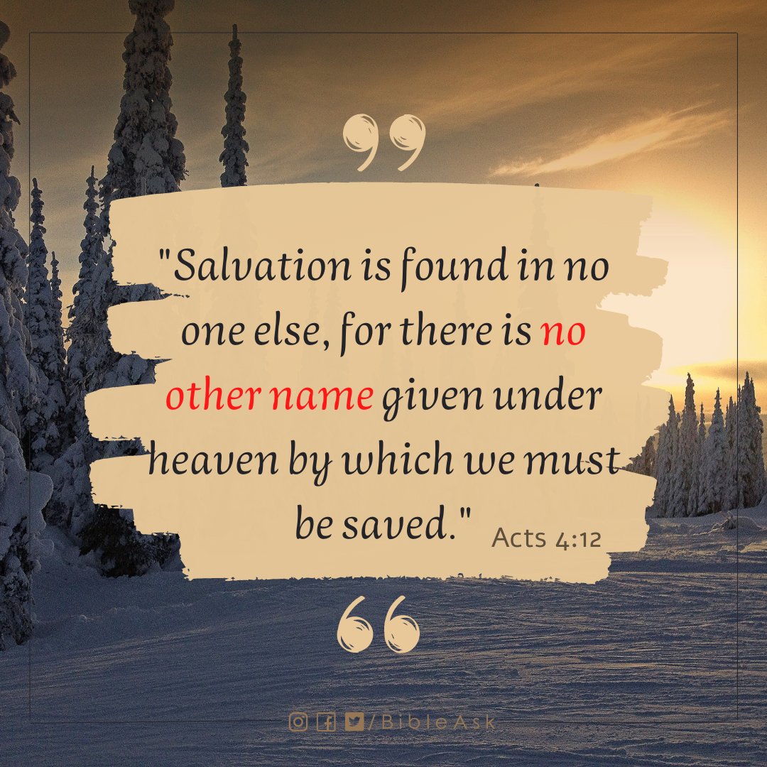 BibleAsk's tweet photo. No other name for salvation but "Jesus"! #verseoftheday⠀⠀
.⠀⠀
.⠀⠀
.⠀⠀
.⠀⠀
___________________________⠀⠀
#dailybibleverse #bible #bibleask #bibleverse #believe #Jesus #onlyname #salvation #inspirationalverse #christianquotes https://t.co/1tSCrU4IMp