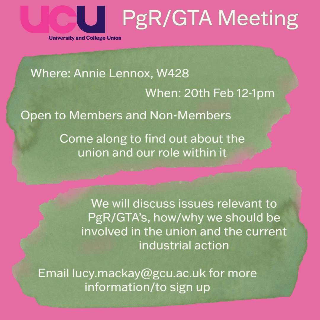 We are organising a PgR meeting next week on - Mon 20th - to discuss how students can get involved with the union and current industrial action! #ucuRISING