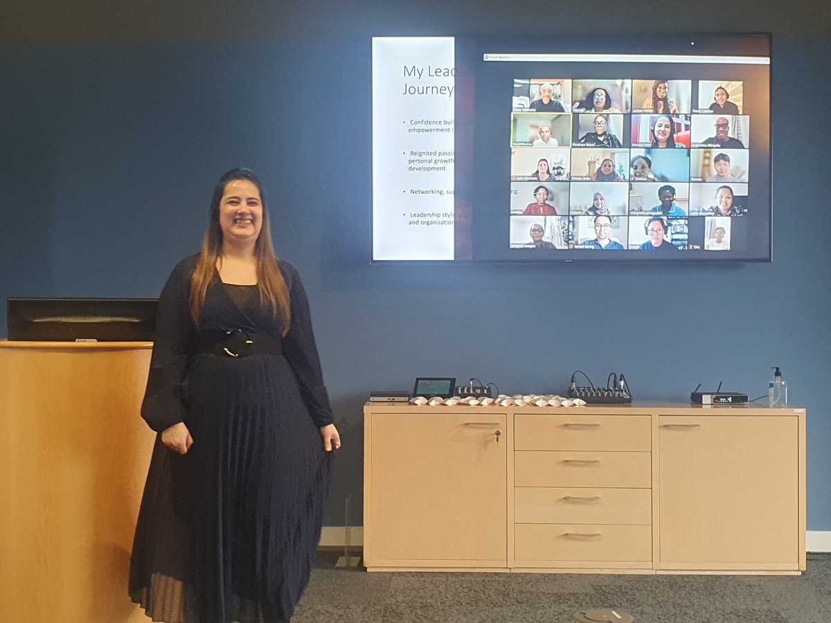 FNightingaleF's tweet photo. 'I learnt how to be visible.'
At our #Windrush #leadership graduation event, @MariamPatel80 shares her QI project on smoking cessation in pregnancy,  and her leadership journey overall https://t.co/DRqZ0e4nP1