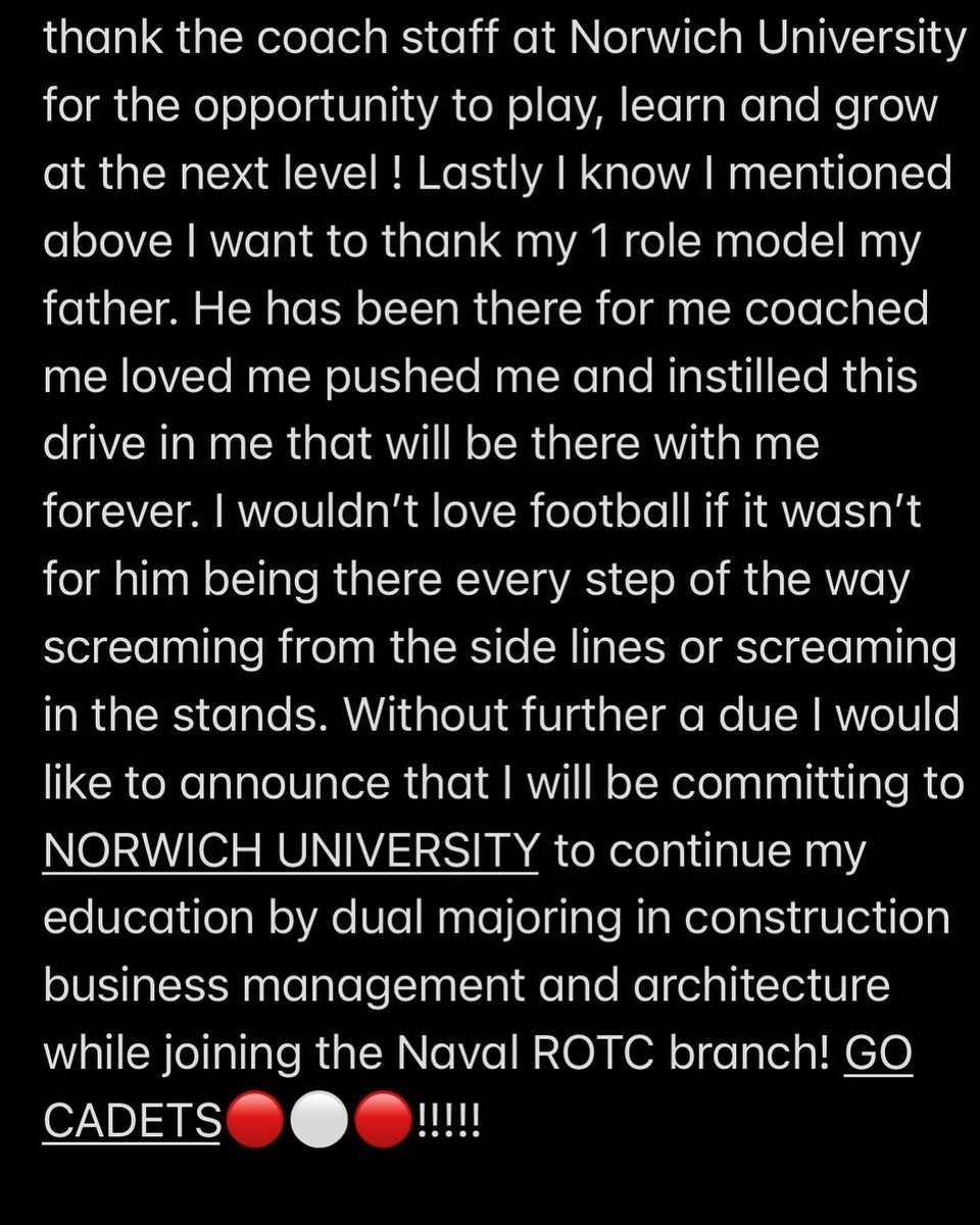 TroyAI22's tweet photo. 100% Committed 🔴⚪️🔴@ray_portu @NorwichCadets @THEcoachRussell @coachmikemagee https://t.co/ADbLDn3ij5