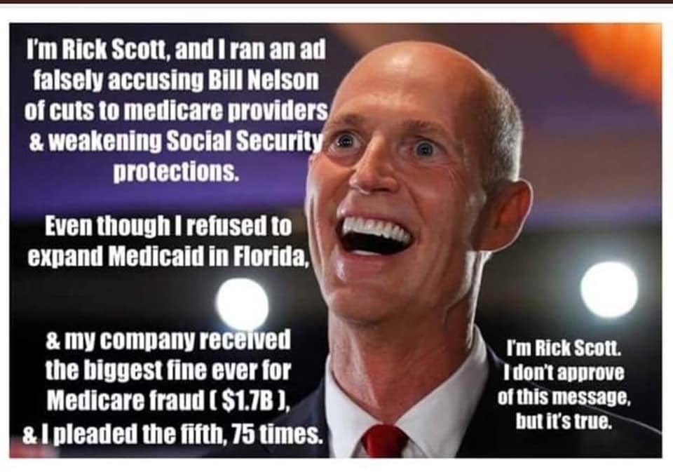 mikemahoney14's tweet image. #rickscottisacrook he’s not interested in looking out for you he’s only looking out for himself and his cronies who robbed Medicaid and should be in prison not the senate! #sackscott