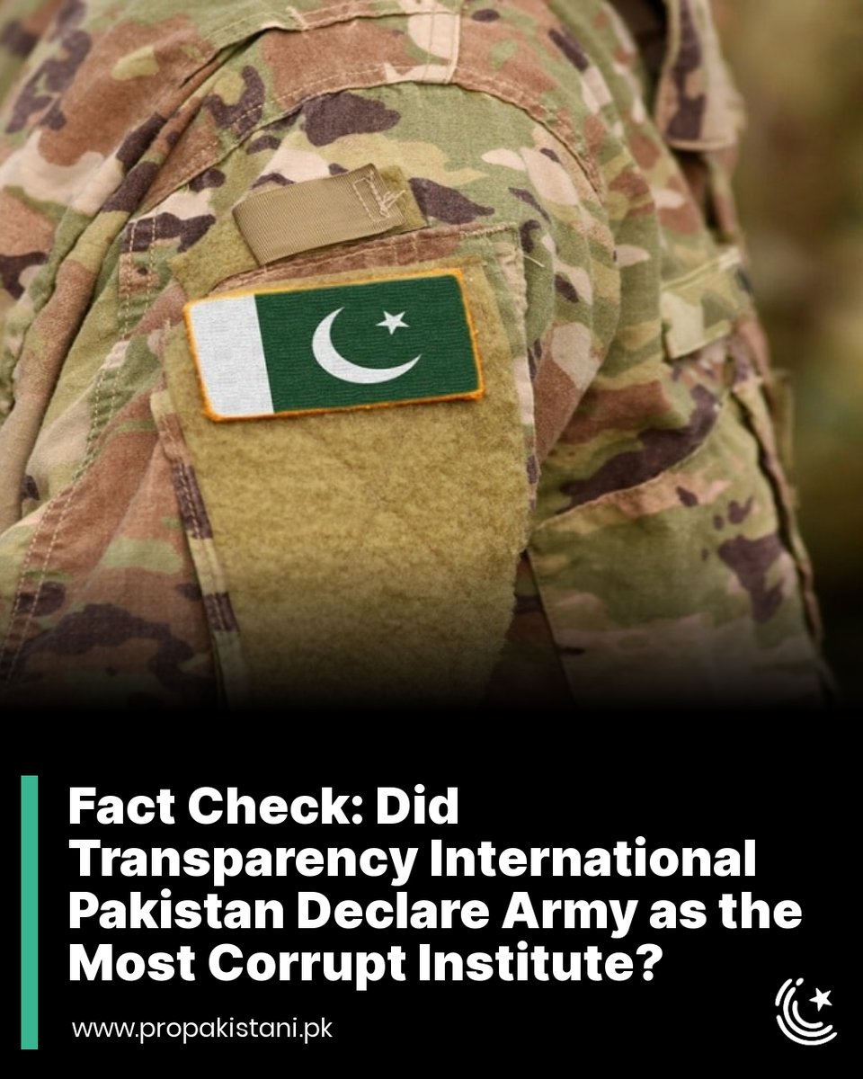 ProPakistaniPK's tweet photo. The organization had revealed the most corrupt sectors in Pakistan on 9 December 2022.
Read More: https://t.co/sgb9eR7ZTF
#TransparencyInternationalPakistan #PakistanArmy #NationalCorruptionPerceptionSurvey https://t.co/sdYGZacdzx