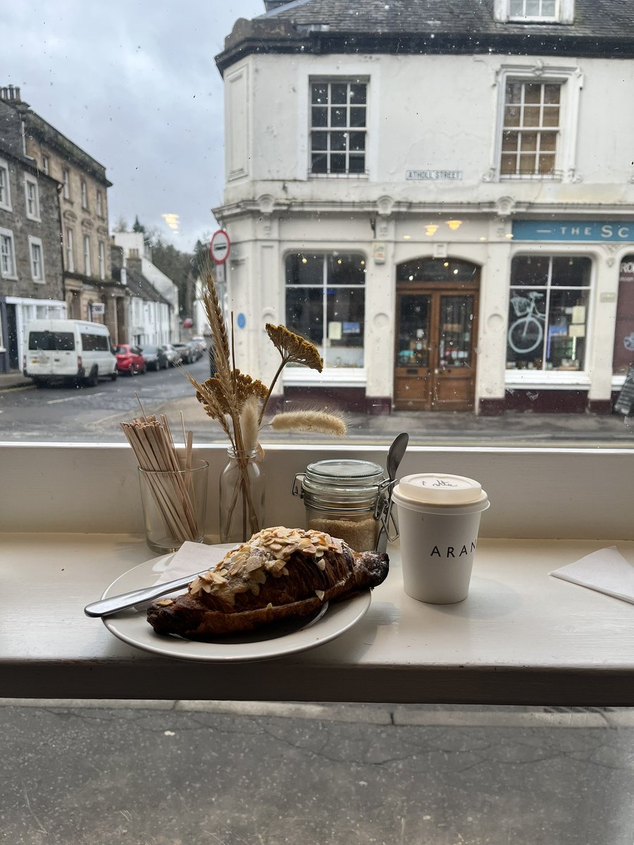 MissStewartHE's tweet photo. Nice start to the long weekend in Dunkeld having a coffee ☕️ and croissant 🥐 in @aranbakery. Always an amazing aesthetic! #bakery #croissant #productplacement #foodtech #teacherlife https://t.co/JXXMDUv70w