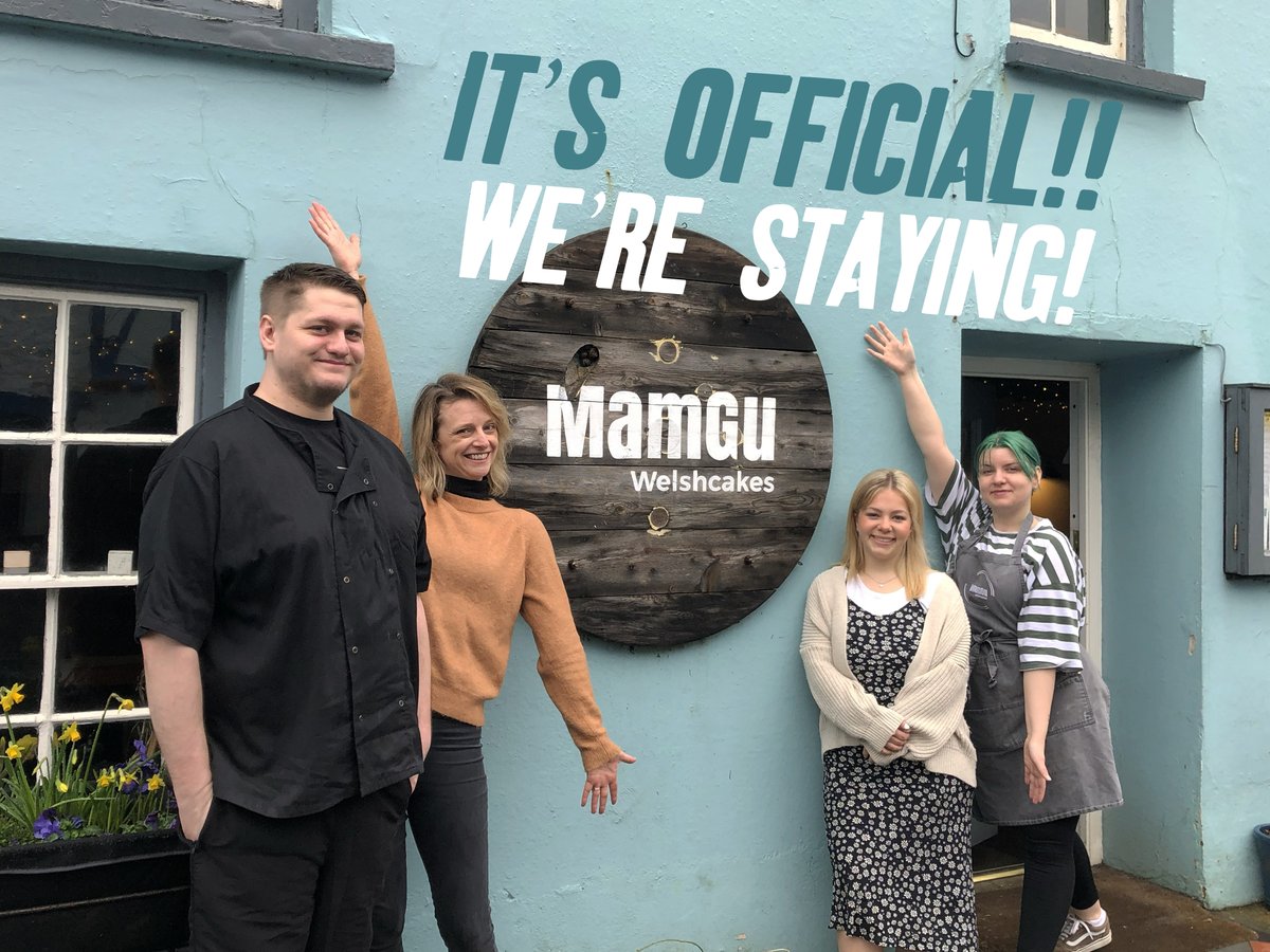 MamGuWelshcakes's tweet photo. The rumours are true. Cat's outta the bag. WE'RE STAYING FOR ANOTHER YEAR!!! 🥳

The doors to our beautiful home in Solva are staying open until the end of 2023!!! 

We look forward to welcoming you all soon! WOOP!! 
🥳☕️🍪🏴󠁧󠁢󠁷󠁬󠁳󠁿
#mamguwelshcakes #visitpembrokeshire #cymru #shoplocal https://t.co/F3LxN9b6j4