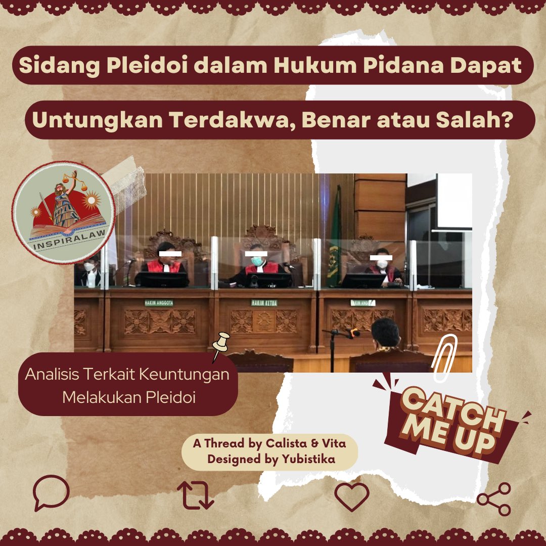 Inspiralaw_id's tweet photo. Heyyo, InspiraZen! 🗣️
Ketemu lagi, nih sama Minspira 💅🏻
InpiraZen tau gak, sih apa itu sidang pledoi? Kira-Kira ada hubungan apa ya sidang pledoi dengan terdakwa dalam kasus tindak pidana? 🤔
Yuk, kita simak konten dari #CatchMeUp kali ini!
A Thread https://t.co/75Mxq6hOLZ