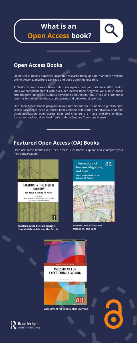 routledgebooks's tweet photo. What is an Open Access book? Find out more on Open Access books and champion your next conversation!  #openaccessbooks #readOpen

https://t.co/7UWKjyoydv https://t.co/9pix7HqhRr