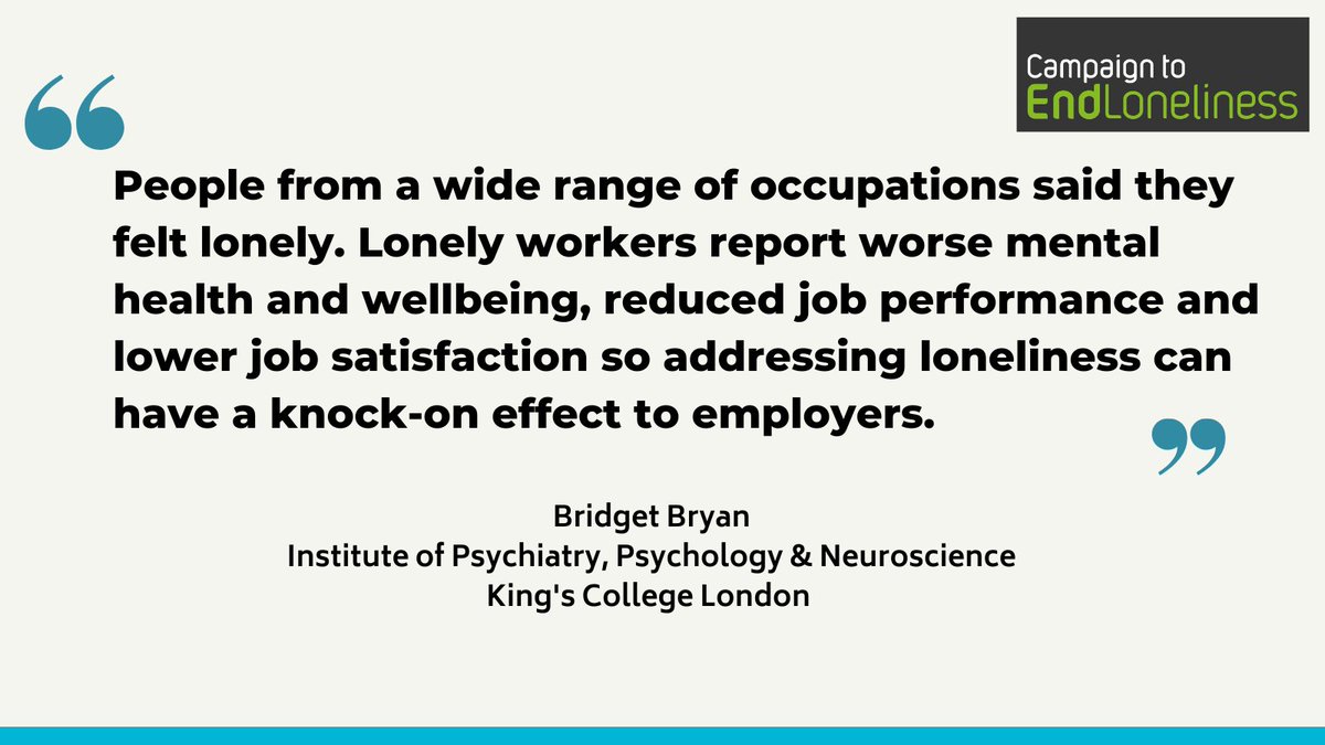 EndLonelinessUK's tweet photo. Speaking at our recent conference, Bridget Bryan from @KingsCollegeLon shared how workplace loneliness was found across a broad range of occupations and tackling it could have significant knock-on effects to employers. 

#Workplaceloneliness

https://t.co/08fP3vAQM5 https://t.co/gx5bNx7zck