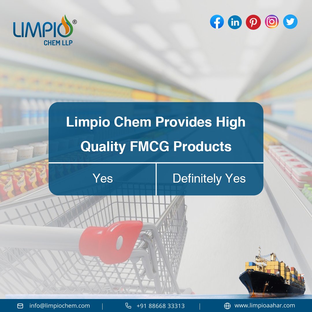 Limpiochem's tweet photo. LImpio Chem Provides High Quality FMCG Products?
-
• Yes
• Definitely Yes

#aahar #limpio #limpioaahar #BaldhaExport #indianglossary #pharma #chemical #IT #veterinary #feed #highquality #FMCG #quality #export #fmcgproducts #wholesale #trade #instagood #foodie #foodporn #helthy https://t.co/ej0NcjhvOJ