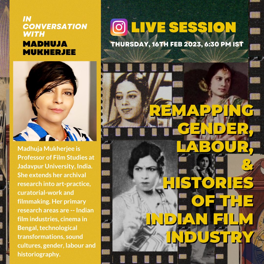 epw_in's tweet photo. Join us for an Instagram Live Session on 'Remapping Gender, Labour, and Histories of the Indian Film Industry' in conversation with Madhuja Mukherjee today at 6:30 pm IST.
To join the conversation, follow us here: https://t.co/4yOpFiOFCR
#liveconversation #iglive #gender #films https://t.co/NeB0GQOPm8