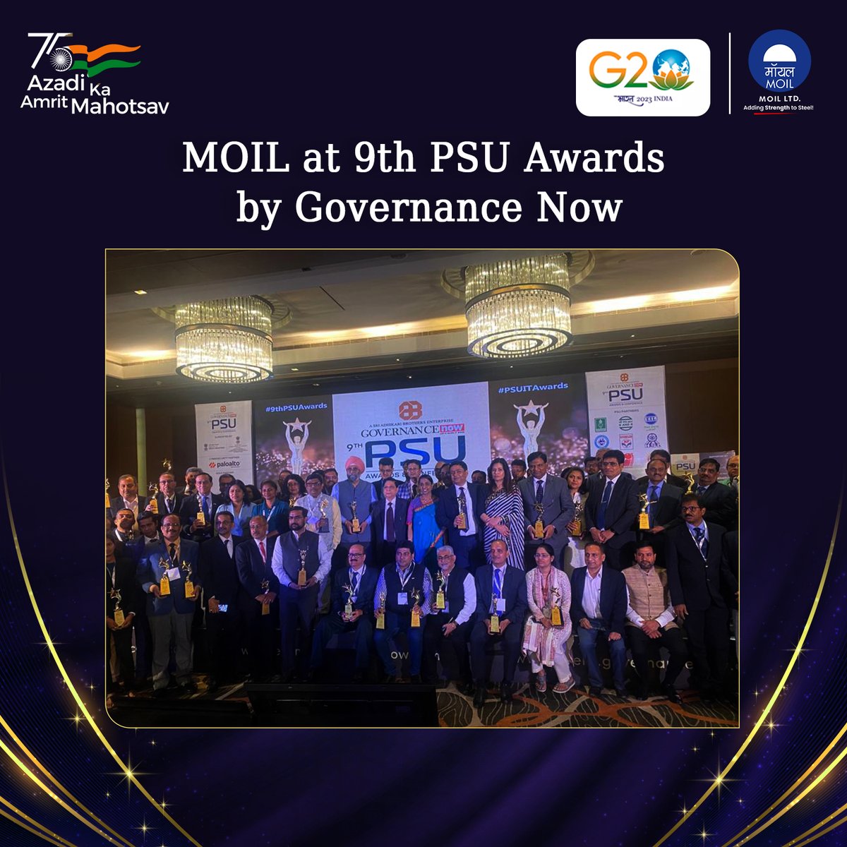 MOIL_LIMITED's tweet photo. A moment captured at the 9th PSU Awards by Governance Now! 

#PSUAwards #MOIL https://t.co/ejBPkmX51x