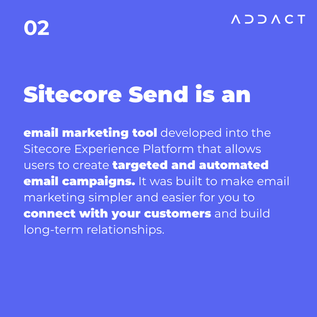 AddactTech's tweet photo. Sitecore Send is an automated email marketing tool developed into the Sitecore Experience Platform that allows businesses to create targeted email campaigns.  

Find out more: https://t.co/lw7Sn6uo0u  

#addact #sitecore #sitecoresend #emailmarketing #marketing #emailcampaigns https://t.co/o91s8IC8AZ