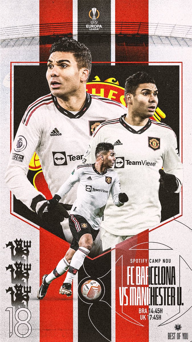 ⚽️ IT'S MATCHDAY! ⚔️ Come on, United! 🔴 @FCBarcelona 🆚 @ManUtd 🏟️ Spotify Camp Nou 🇧🇷 14:45 || 🏴󠁧󠁢󠁥󠁮󠁧󠁿 17:45 #MUFC #UEL