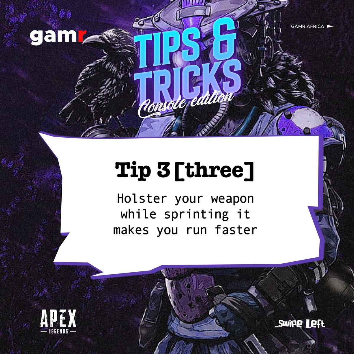 GamrHQ_'s tweet photo. Top Apex Legends tips and tricks to get you started 😌
Gaming Differently.
#gamr #gamrafrica #apex #apexlegends #apexlegendsconsole #gaming #gamingtalk https://t.co/ralBmpxHRa