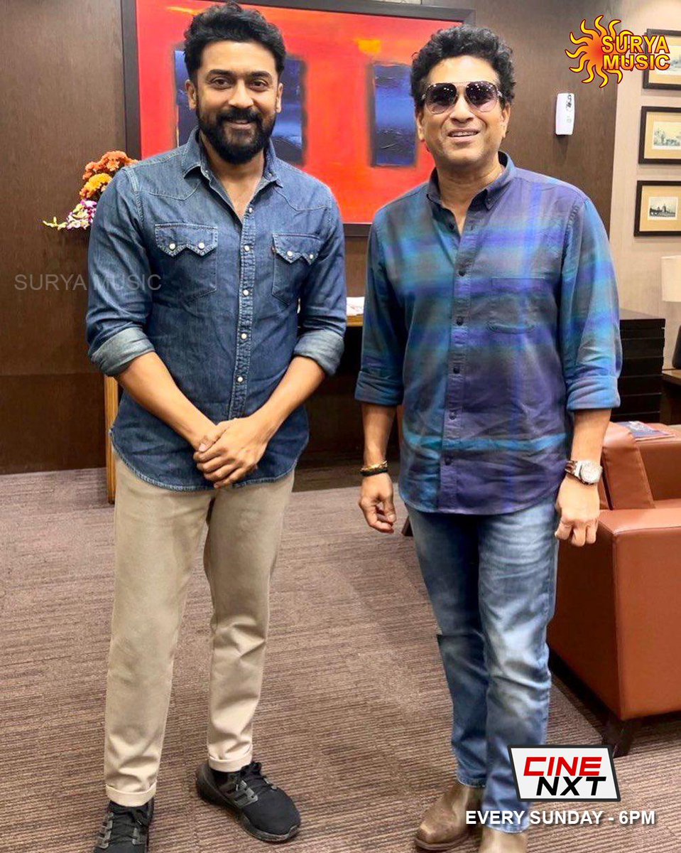 SuryaTVMusic's tweet photo. Rolex meets God of Cricket 🔥🏏

@Suriya_offl 
@sachin_rt
 #suryamusic #Suriya #SachinTendulkar #Suriya42 #Rolex #Sachin https://t.co/lk53gfFF79