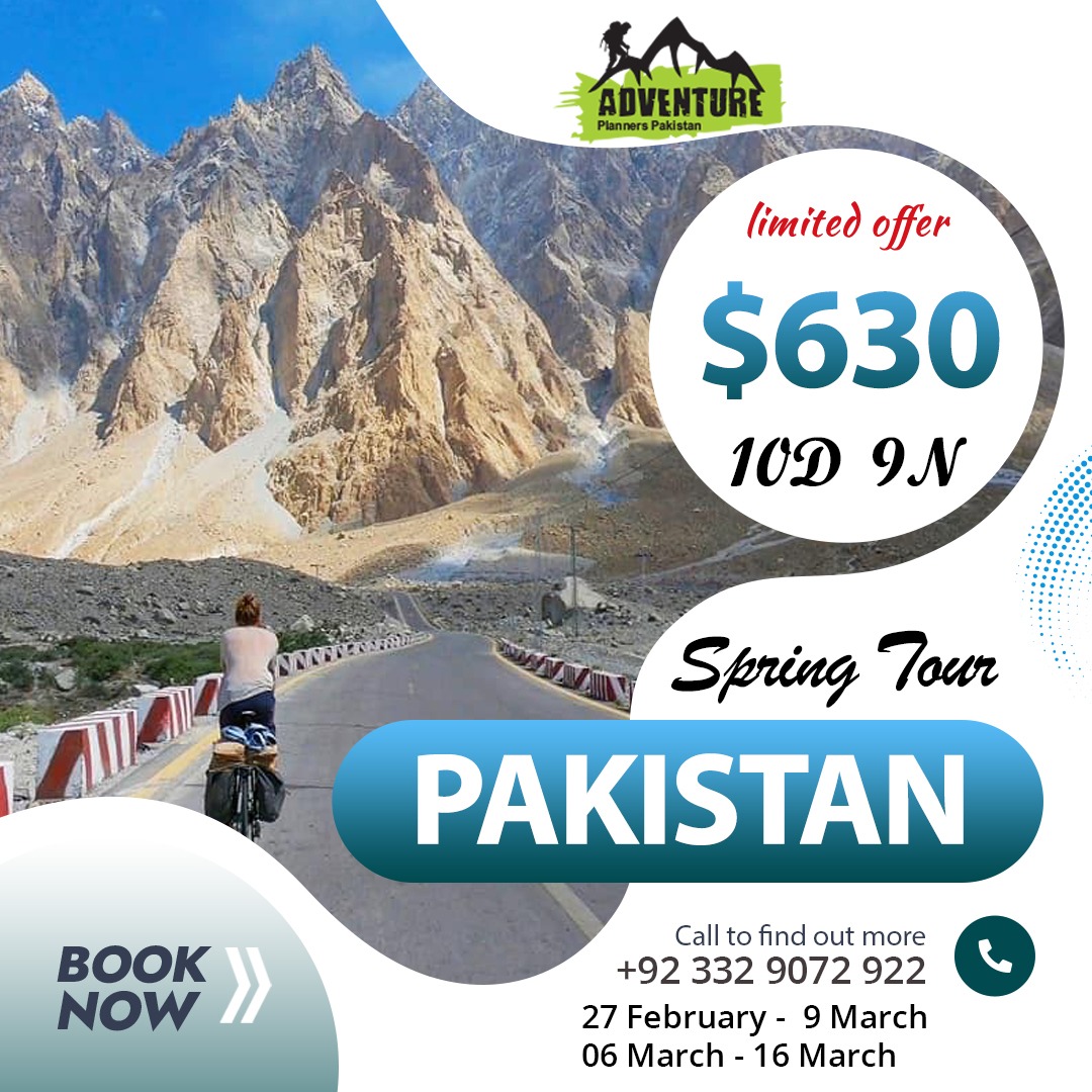 APlannersPak's tweet photo. Pakistan Tour Package from Local Company, no hidden charges, Fix departure... Limited seats are left so grab yours today
Contact us and avail this limited offer
Adventure Planners Pakistan | Travel &amp; Tour Agency 
 Call us at +92 332 9072 922
https://t.co/bH5agjNcXU https://t.co/HGRkOK0gSM