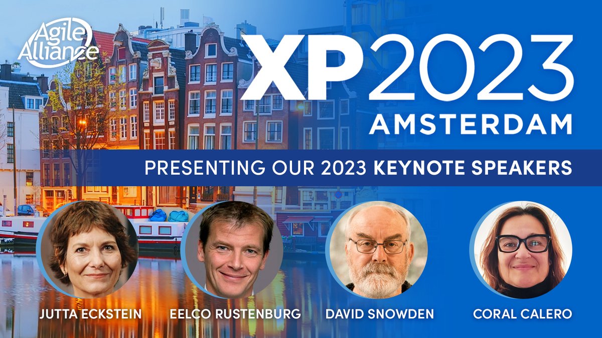 🎉 Registration is now open for XP2023! 🎉 Get your early bird tickets here: events.agilealliance.org/xp2023/ 🇳🇱
@JuttaEckstein <a href="/eelco1969/">Eelco Rustenburg</a> <a href="/snowded/">ᗪᗩᐯᕮ SᑎOᗯᗪᕮᑎ 🏴󠁧󠁢󠁷󠁬󠁳󠁿 🇪🇺</a> <a href="/CoralCalero/">Coral</a> <a href="/AgileAlliance/">Agile Alliance</a> 👉Call for Papers is open until Feb 19! 👈