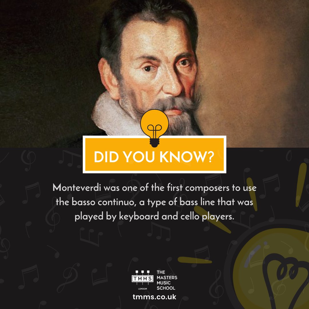 Uncover the roots of modern classical music with Claudio Monteverdi! As one of the pioneers of the basso continuo technique, his music paved the way for the Baroque era and beyond. #ClaudioMonteverdi #BaroqueMusic 
#TMMSMasterOfTheWeek #tmms #tmmslondon