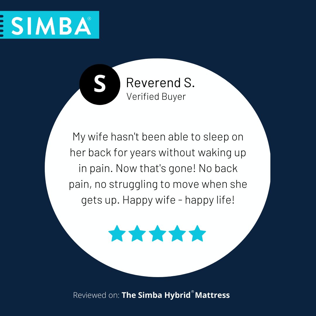SimbaSleep's tweet photo. Discover Simba's perfect balance of comfort and support. Thanks to Reverend.S (& his wife) for the vote of confidence!
Find out more: https://t.co/7mRkK66dUO
#simbasleep #comfort #reviews #mattress https://t.co/8VuJ7TgUaJ
