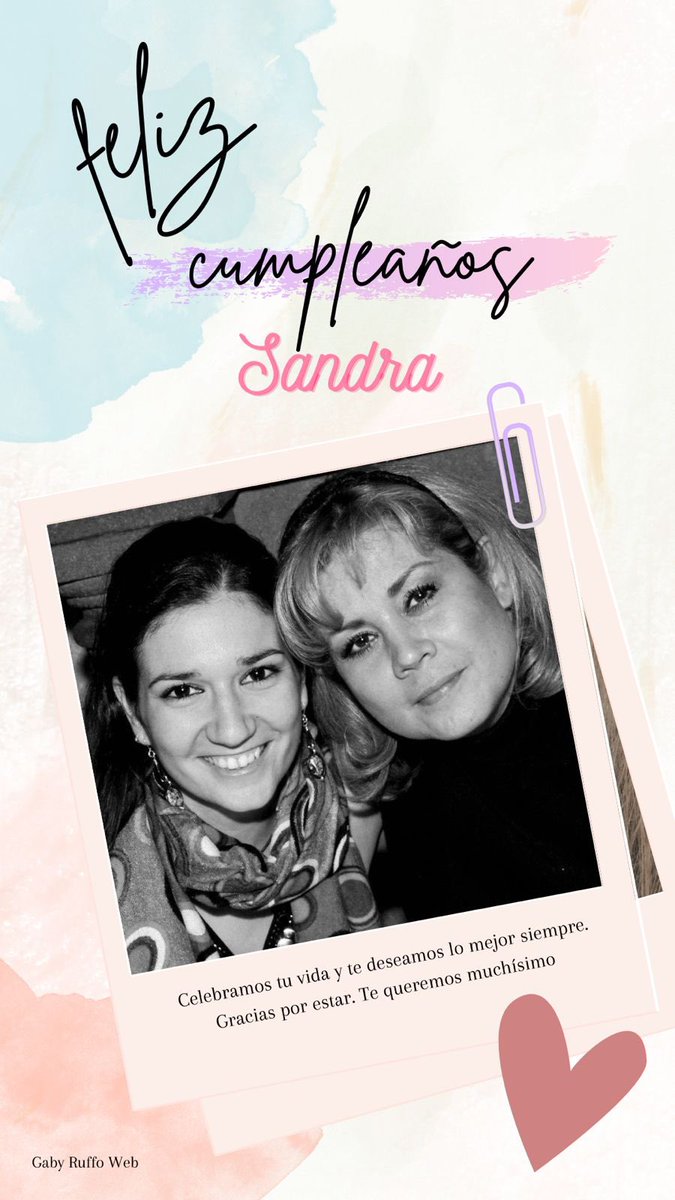 GabyRuffoWeb's tweet photo. Todo el equipo de #GabyRuffoWeb junto a @braviela le desea un feliz cumpleaños a @sandracabraloca 🍰🎁🎂🎈🎉 Deseamos que pases un gran día y que esta nueva vuelta al sol sea maravillosa y perfecta para ti. GRACIAS por todo tu apoyo. ¡Te queremos San,te queremos!💛 https://t.co/NWVEWzYewT