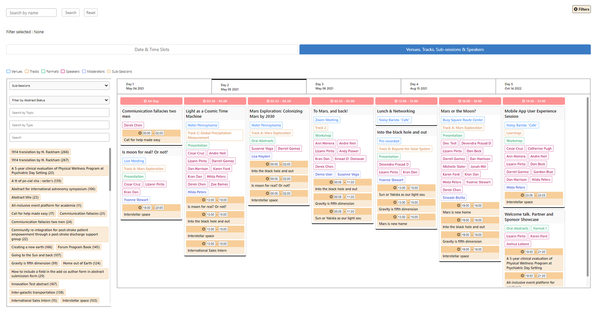 DryftaEventApps's tweet image. Dryfta has a drag & drop program scheduler to schedule your sessions. It is a powerful event scheduling platform for large conferences with 150+ sessions.  
#event #schedulingsoftware #schedulingtools