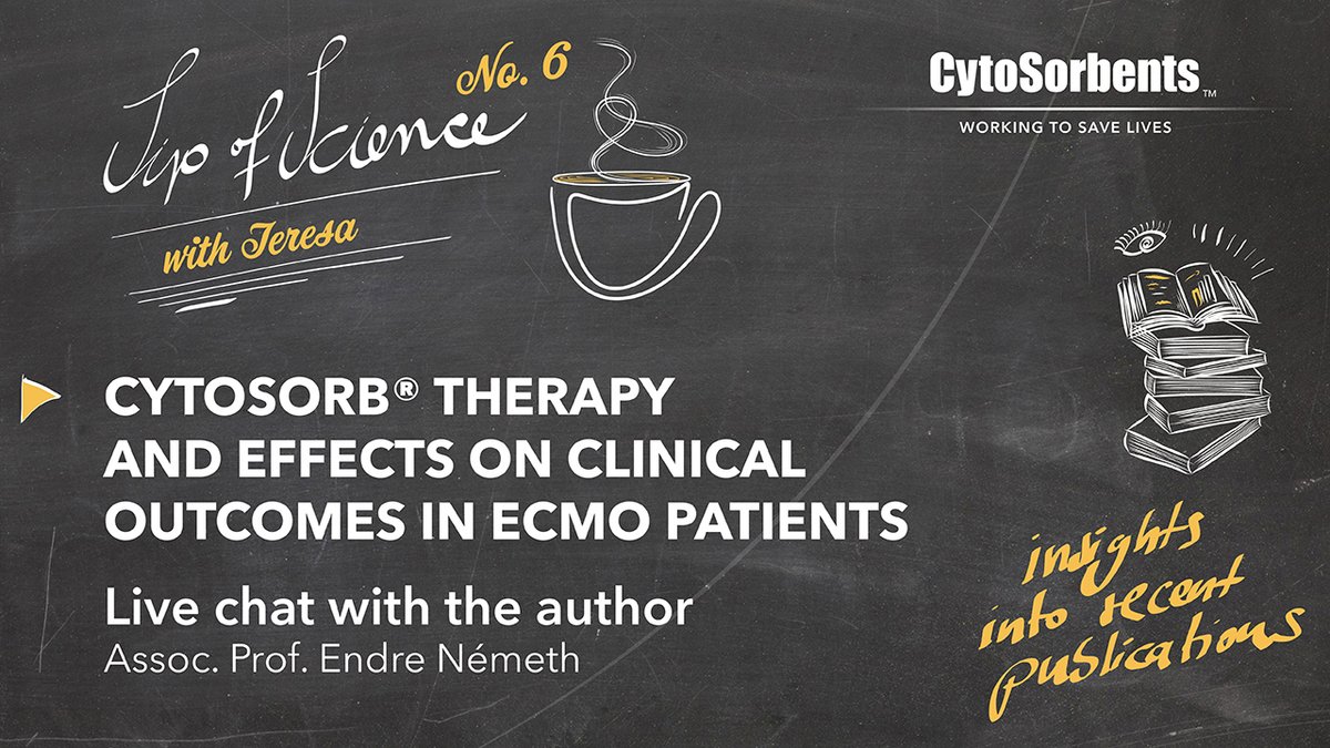 CytoSorbents's tweet image. New in the #mediacenter!
Would you like to recommend the latest edition of CytoSorbent's "Sip of Science no.6" to a colleague, or did you miss it?No problem, the recording is available in our #mediacenter 👉 cyto.zone/RecordingSip6

#webinar #ECMO #MedTech #CytoSorbents #CytoSorb