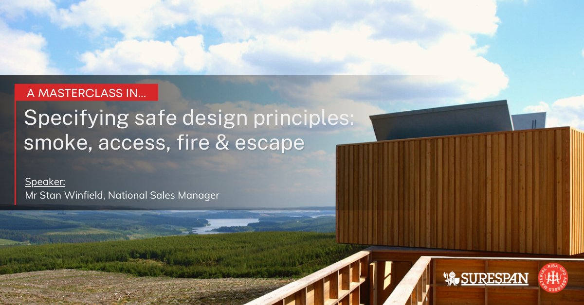 Driven to learn about all aspects of Access and Escape Solutions?
 
 Sign up for Surespan Ltd next #RIBA approved Masterclass with <a href="/DCECPD/">DCE CPD</a>  on Tuesday 21st Feb @ 11:30 am
 
 Register here: bit.ly/3jI8Vcv 
 
<a href="/RIBAEducation/">RIBA Education</a> <a href="/TheNFRC/">NFRC</a>   
#cpdonline #onlinecpd #specifiers