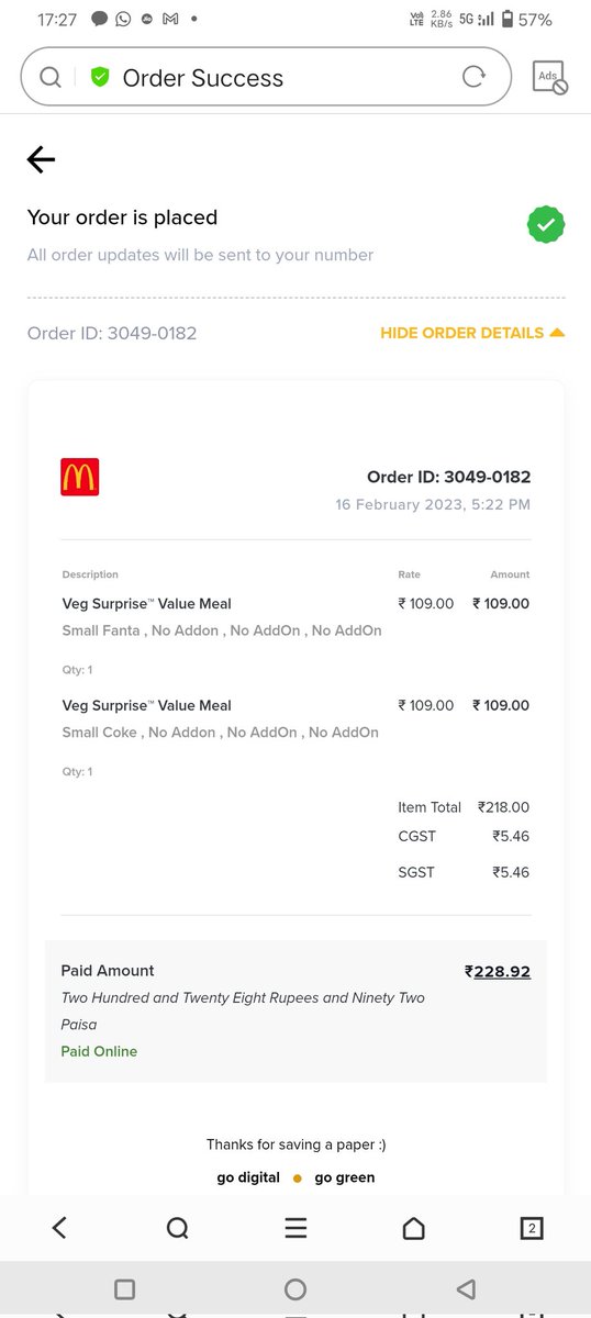irjmeet's tweet photo. @McDonalds i have ordered Two meals but your staff if saying you have to order again because its not reflecting in system.
could you please call me or reply me 7307901818 https://t.co/CqEDUSPF8H