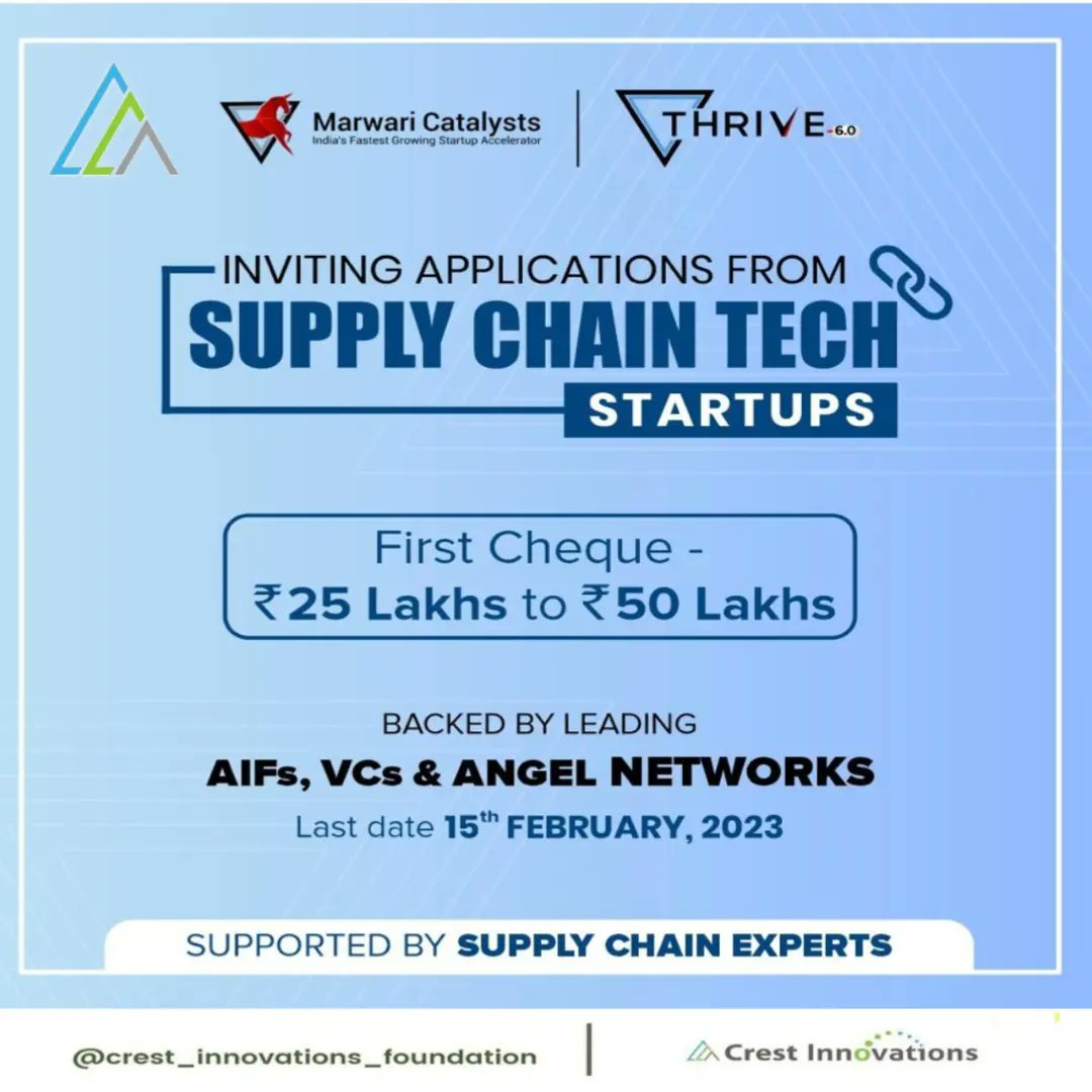 Crestinnovatio's tweet photo. Are you building an innovative solution that can support the supply chain sector in
times to come?
Then, apply for this Supply Chain Tech Accelerator Program to get accelerated and
turn your business idea to scale ready.
If you haven’t registered yet, do it now! https://t.co/r3p4w5mIui