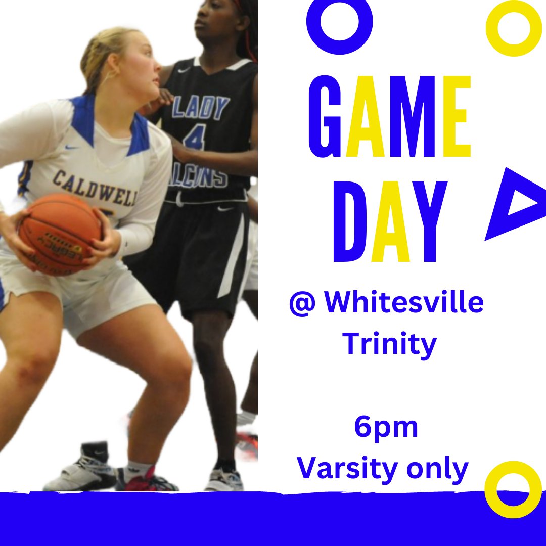 🚨 GET UP, IT’S GAMEDAY 🚨
A road test in Whitesville today! #Together 

⛹️‍♂️Caldwell @ Whitesville Trinity 
⏰ 6:00pm (V)