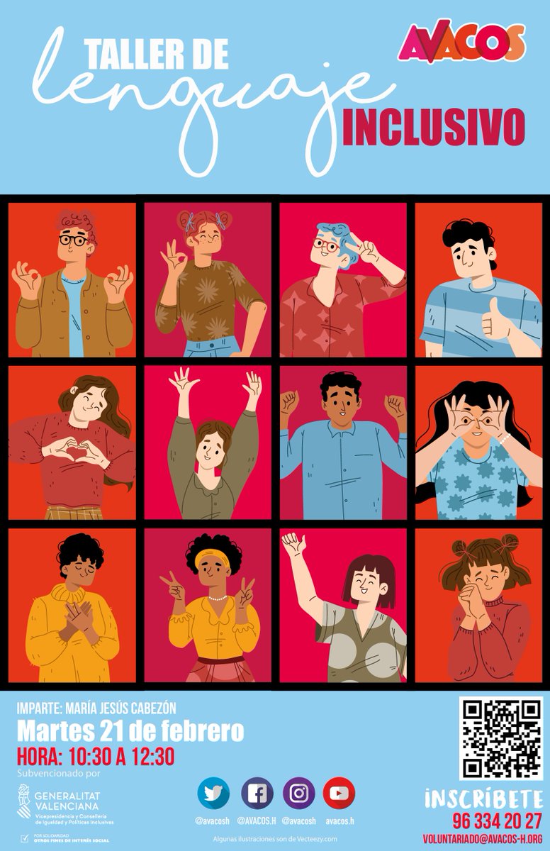 AvacosH's tweet photo. #AVACOS arranca su oferta formativa con el Taller de "Lenguaje inclusivo" que dictará nuestra compañera María Jesús Cabezón.
Inscripciones:
⬇️⬇️⬇️
https://t.co/tDPcoyE9UQ
#LAZOSdeVIHda #Voluntariado_avacos
@GVAinclusio @calcsicova https://t.co/atHOyI6cOU