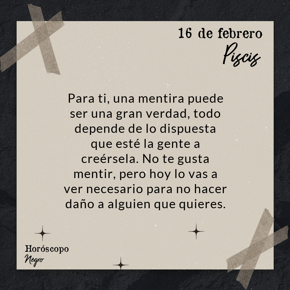 piscis_hn's tweet photo. El horóscopo diario del 16 de febrero para Piscis 🔮♓ #horoscoponegro #horoscopodiario https://t.co/jhgHCwlIwx