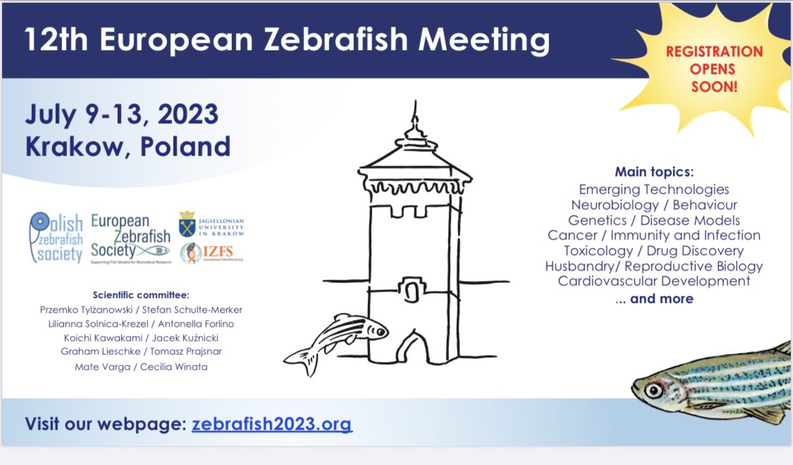 Looking forward to the #EZS  #zebrafish <a href="/eu_fish/">EZS European Zebrafish Society</a> European Zebrafish Society conference this summer. Check the website  zebrafish2023.org for imminent registration opening!