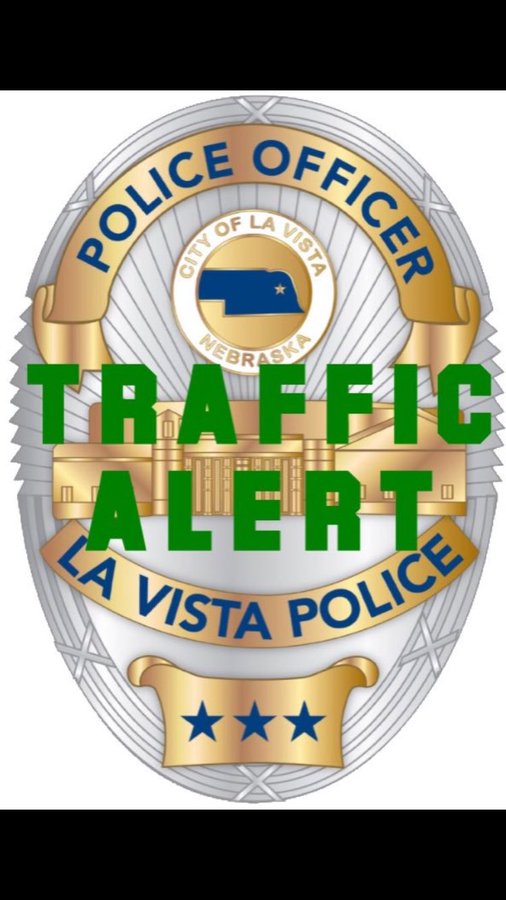 La Vista Police are on TRAFFIC/CRASH ALERT until further notice.  Only responding to Injury Crashes or Property Crashes were the vehicles cannot be driven.  Move the cars to a safe place, exchange information and report later. <a href="/lavistapolice/">La Vista Police</a> <a href="/CityofLaVista/">@cityoflavista</a>