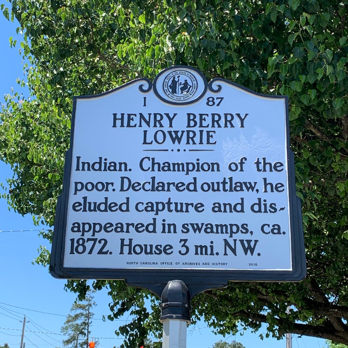 North Carolina Highway Historical Markers (@nc_markers) on Twitter photo #OnThisDay in 1872, the Lowrie Gang committed its last robbery. The daring raid netted $28,000. Days later, Henry Berry Lowrie, the leader of the band, disappeared and launched himself into North Carolina legend. marker page + map: ncmarkers.com/Markers.aspx?M… #OnThisDay in 1872, the Lowrie Gang committed its last robbery. The daring raid netted $28,000. Days later, Henry Berry Lowrie, the leader of the band, disappeared and launched himself into North Carolina legend. marker page + map: ncmarkers.com/Markers.aspx?M…